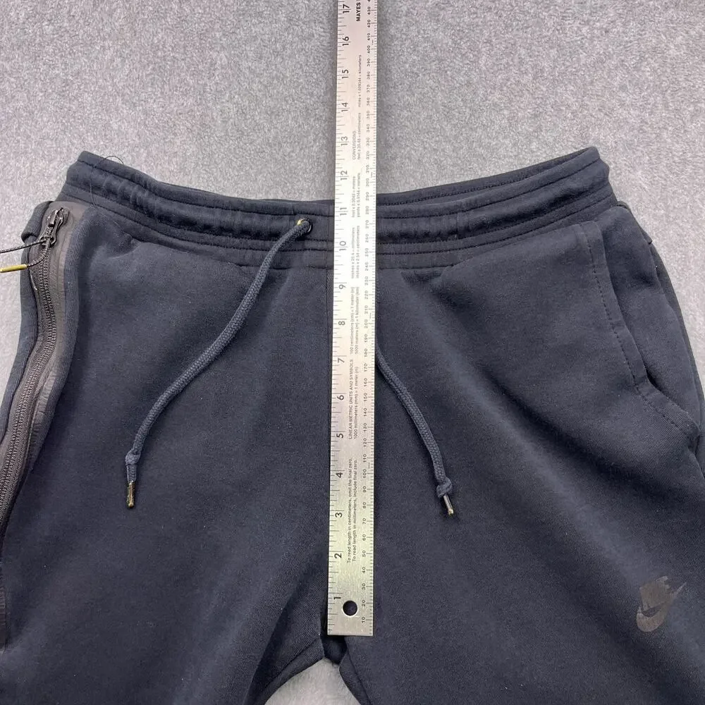 nike tech sweatpants mens medium black tapered jogger drawstring